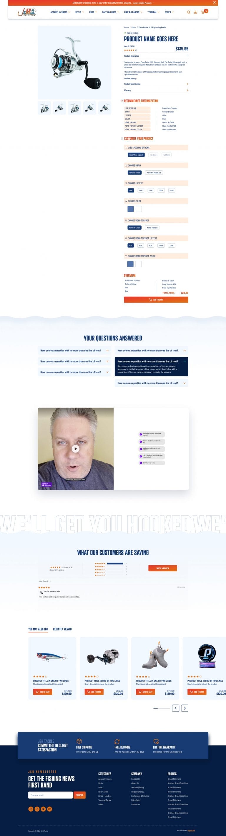 J&H Tackle product single screenshot